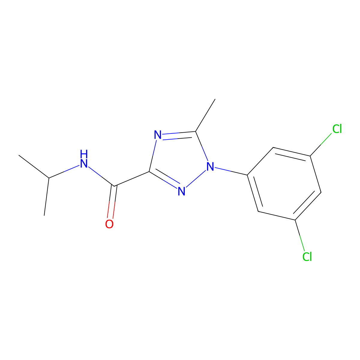 1-(3,5-dichlorophenyl)-N-isopropyl-5-methyl-1H-1,2,4-triazole-3-carboxamide molecular structure, CAS 338408-75-6