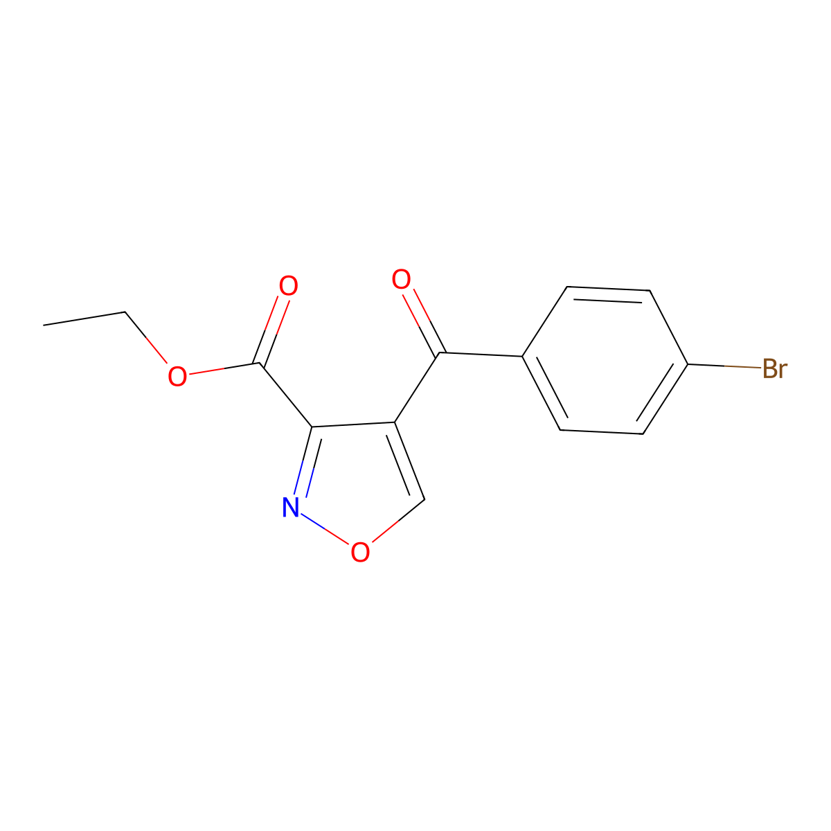 Ethyl 4-(4-bromobenzoyl)-3-isoxazolecarboxylate molecular structure, CAS 338408-83-6