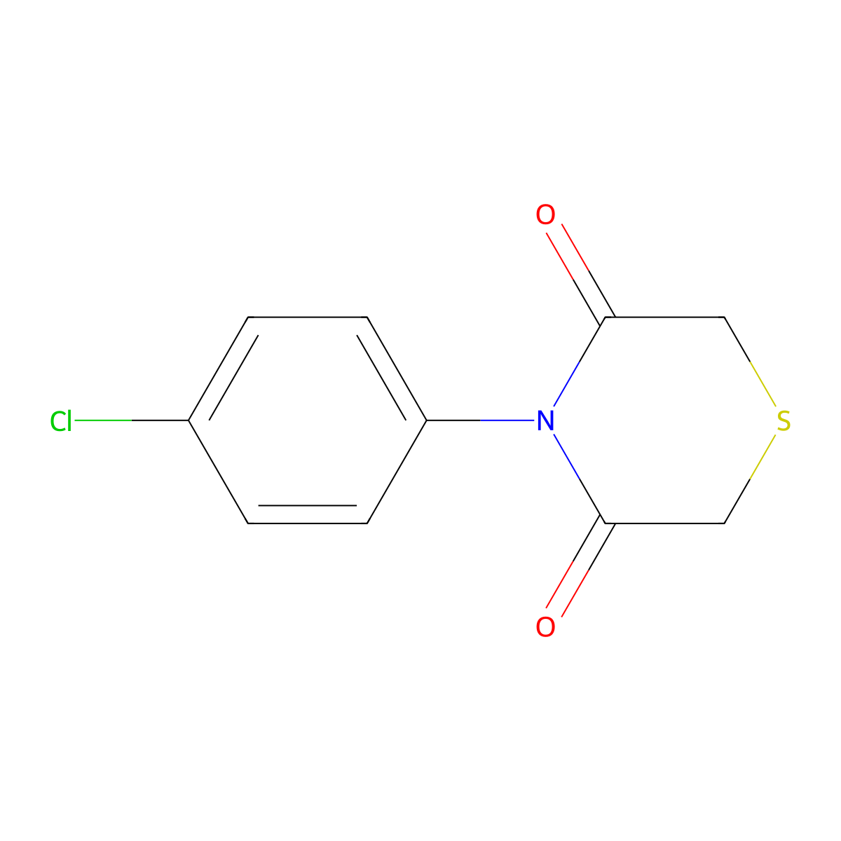 4-(4-Chlorophenyl)-3,5-thiomorpholinedione molecular structure, CAS 338409-06-6