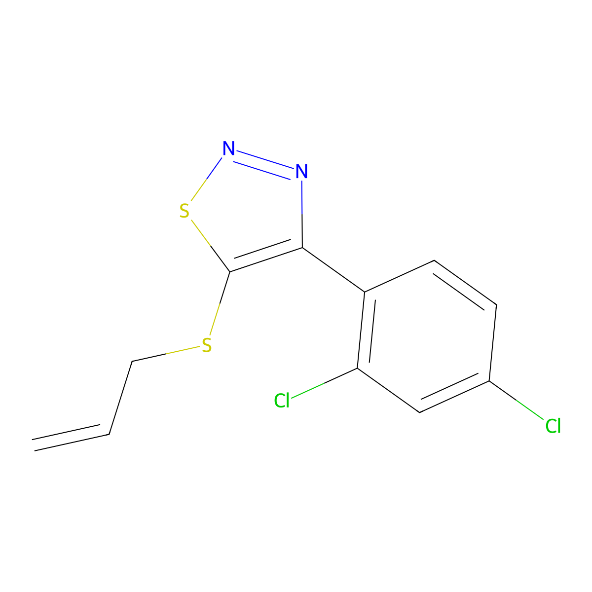 5-(Allylsulfanyl)-4-(2,4-dichlorophenyl)-1,2,3-thiadiazole molecular structure, CAS 338409-12-4