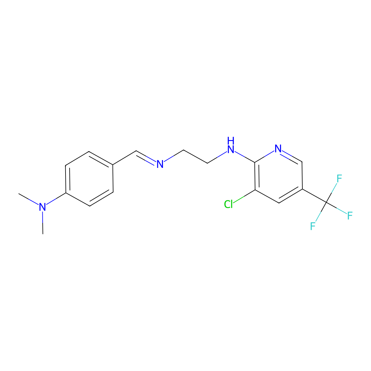 N~1~-[3-chloro-5-(trifluoromethyl)-2-pyridinyl]-N~2~-{[4-(dimethylamino)phenyl]methylene}-1,2-ethanediamine molecular structure, CAS 338409-13-5