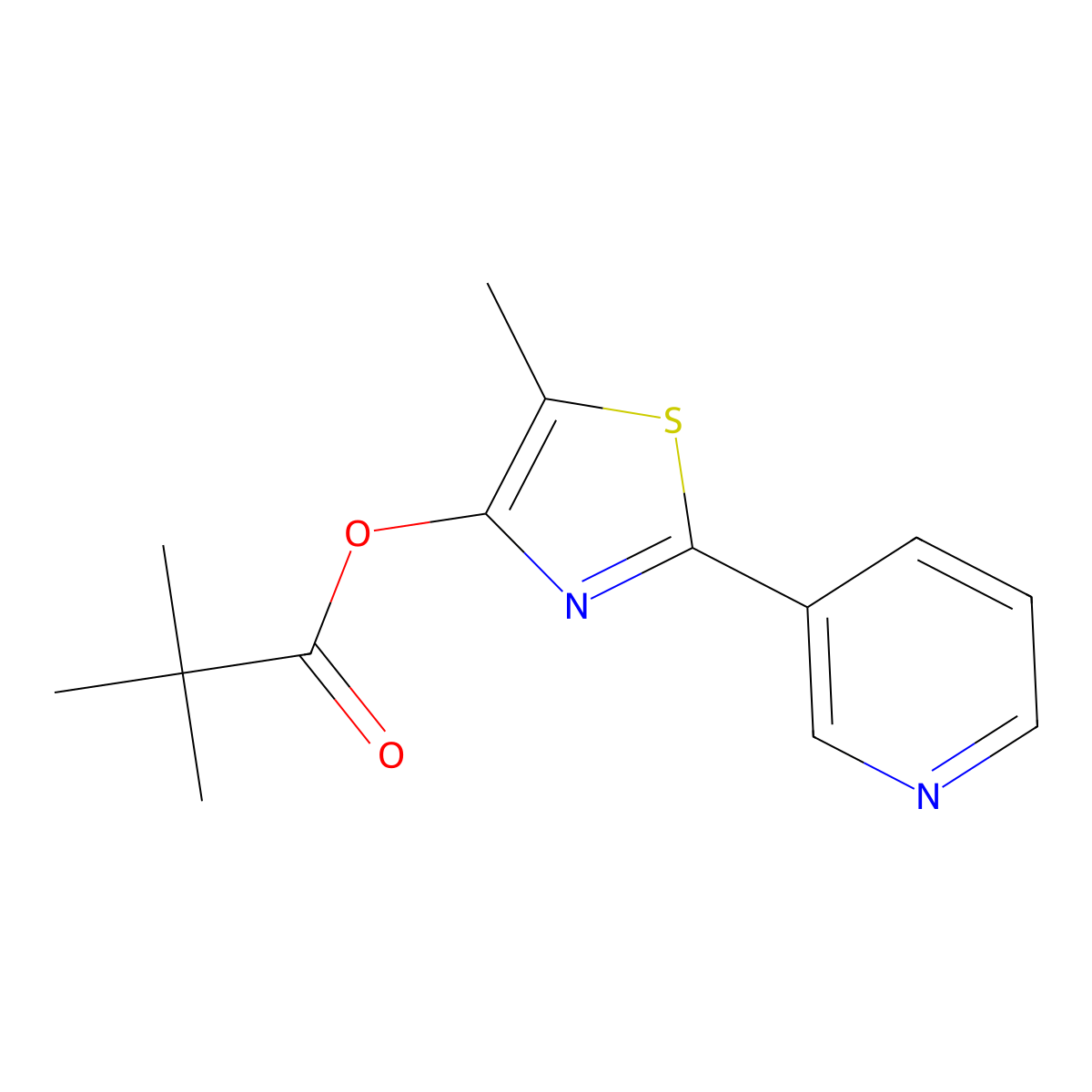 5-Methyl-2-(3-pyridinyl)-1,3-thiazol-4-yl pivalate molecular structure, CAS 338409-20-4