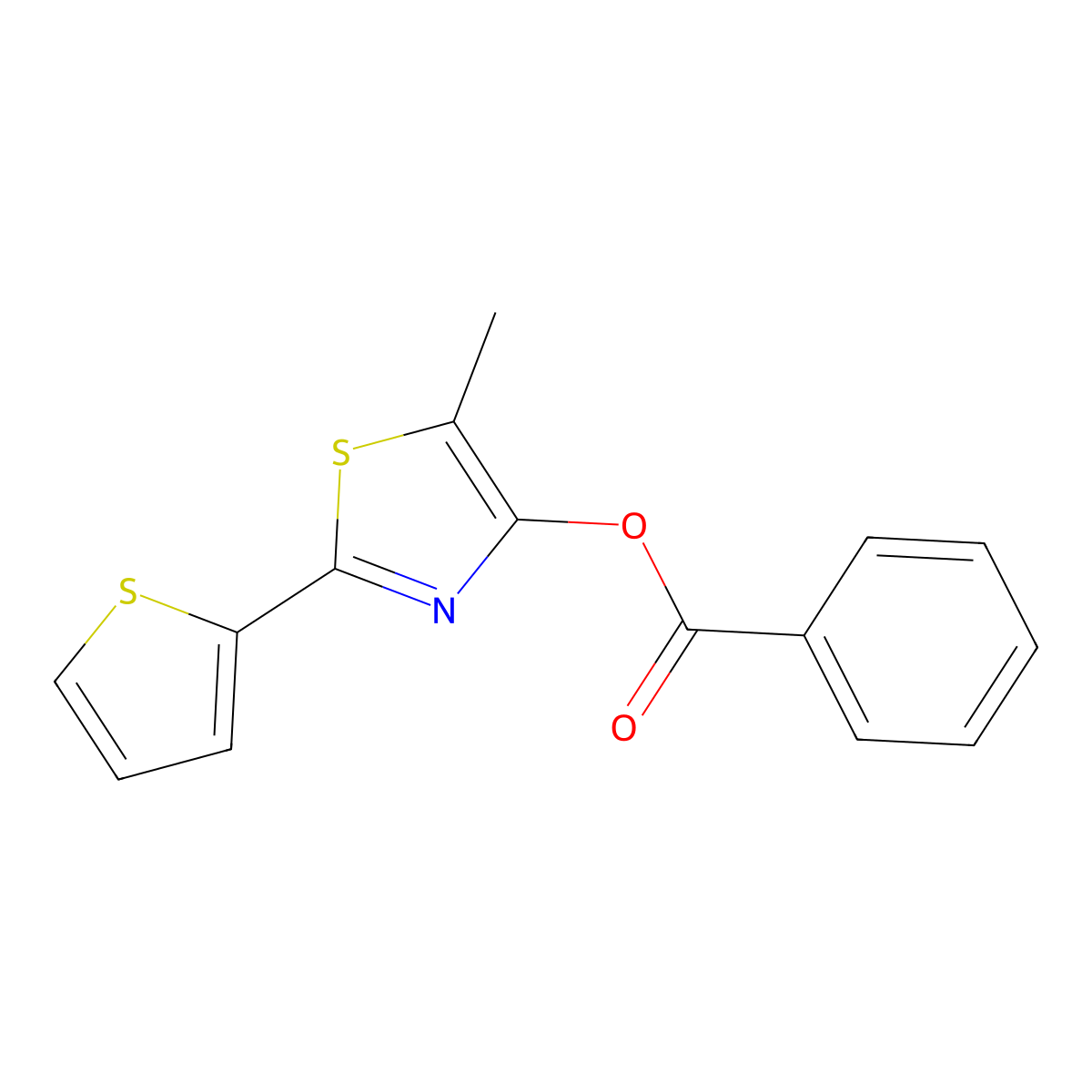 5-Methyl-2-(2-thienyl)-1,3-thiazol-4-yl benzenecarboxylate molecular structure, CAS 338409-22-6