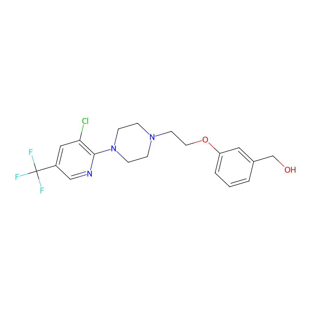 [3-(2-{4-[3-Chloro-5-(trifluoromethyl)-2-pyridinyl]piperazino}ethoxy)phenyl]methanol molecular structure, CAS 338409-27-1