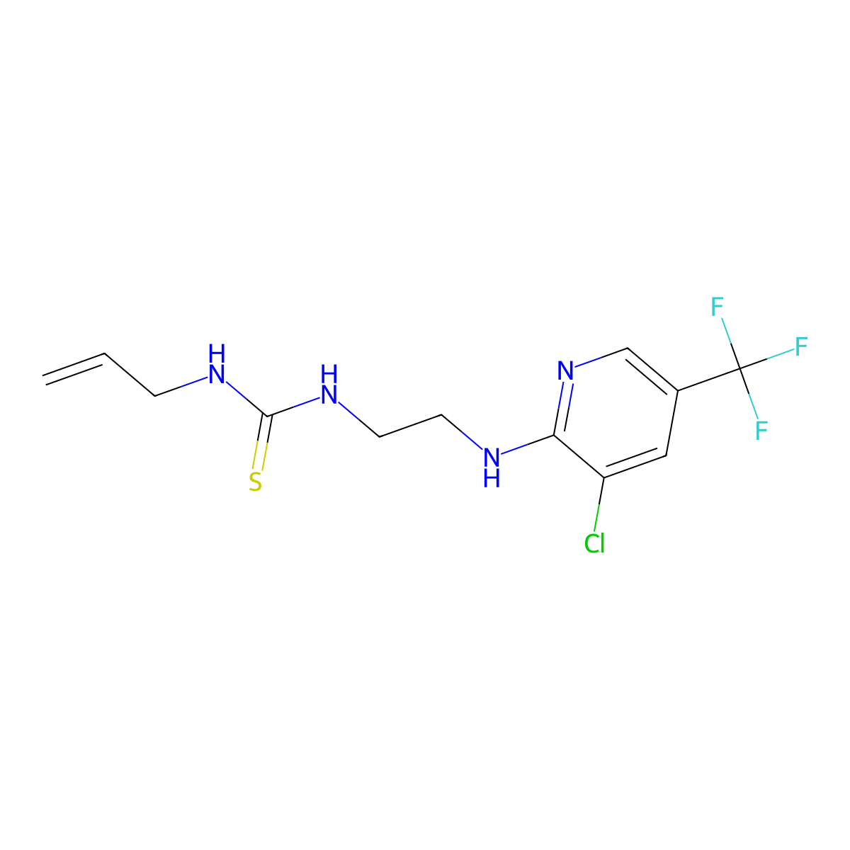 N-allyl-N'-(2-{[3-chloro-5-(trifluoromethyl)-2-pyridinyl]amino}ethyl)thiourea molecular structure, CAS 338409-40-8