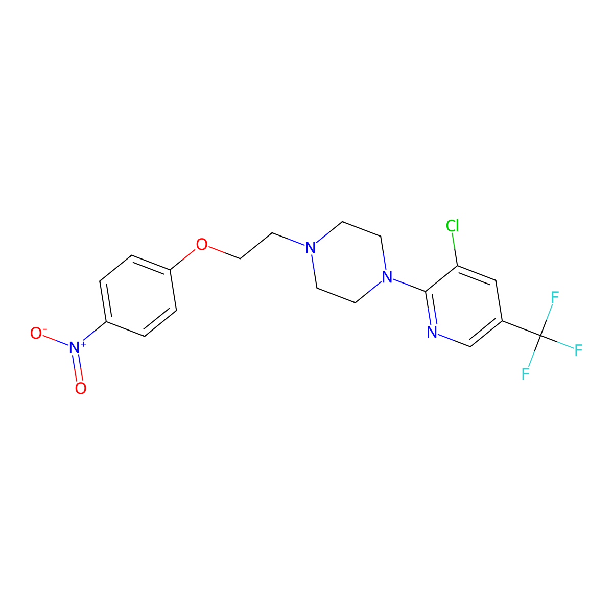 1-[3-Chloro-5-(trifluoromethyl)pyridin-2-yl]-4-[2-(4-nitrophenoxy)ethyl]piperazine molecular structure, CAS 338409-52-2