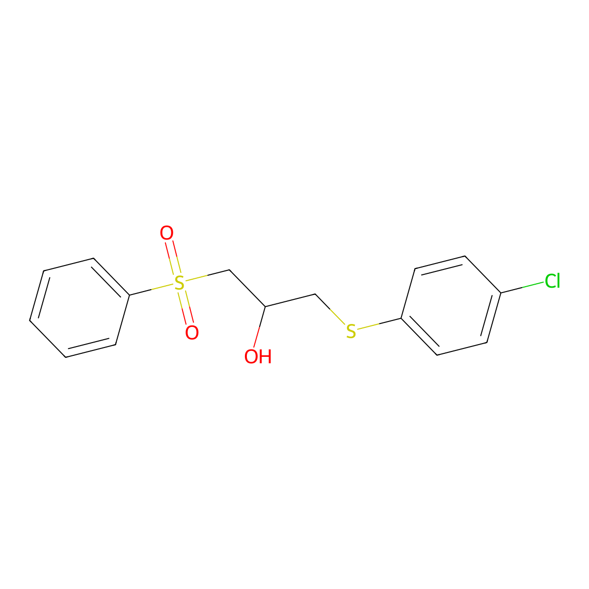 1-[(4-Chlorophenyl)sulfanyl]-3-(phenylsulfonyl)-2-propanol molecular structure, CAS 338409-57-7