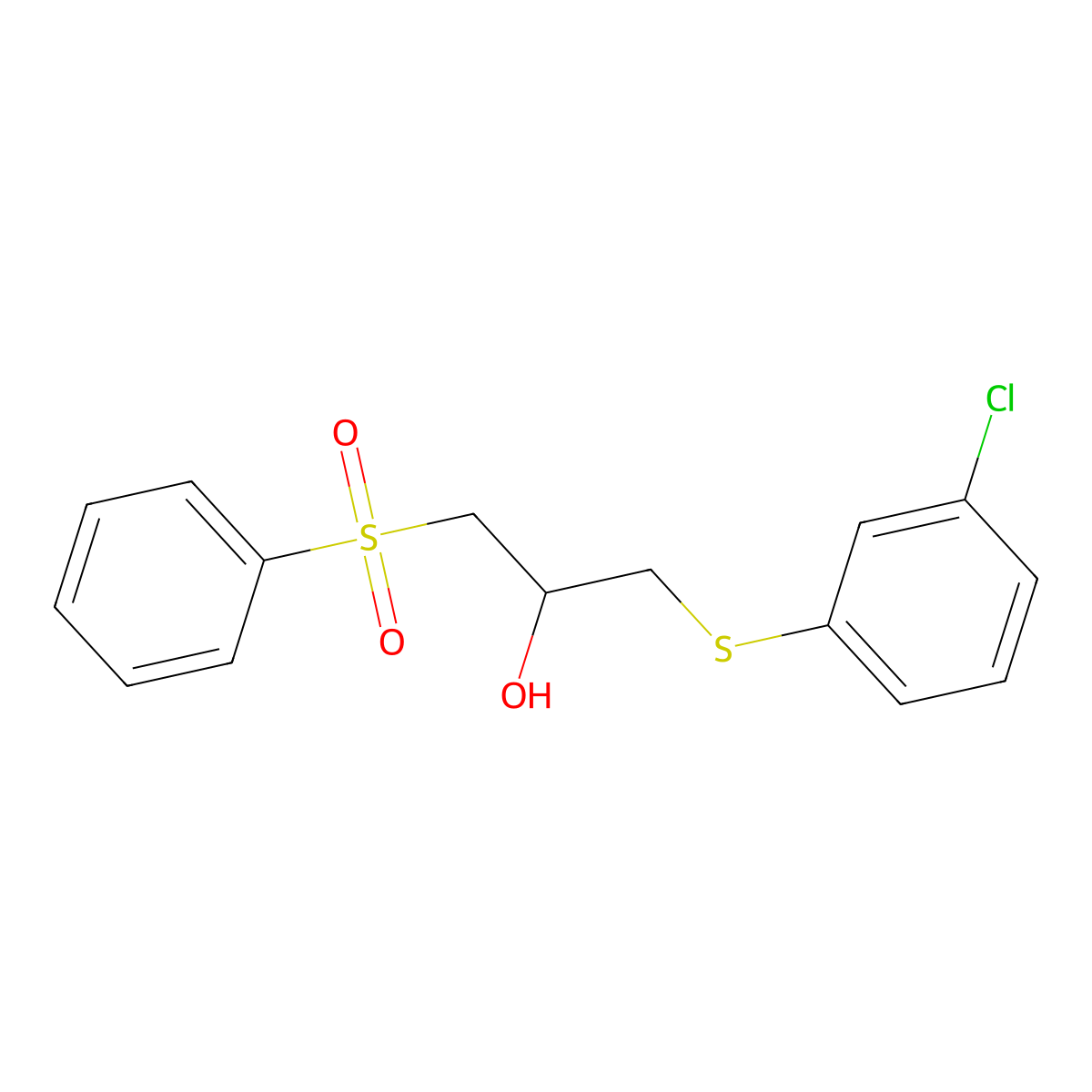 1-[(3-Chlorophenyl)sulfanyl]-3-(phenylsulfonyl)-2-propanol molecular structure, CAS 338409-59-9