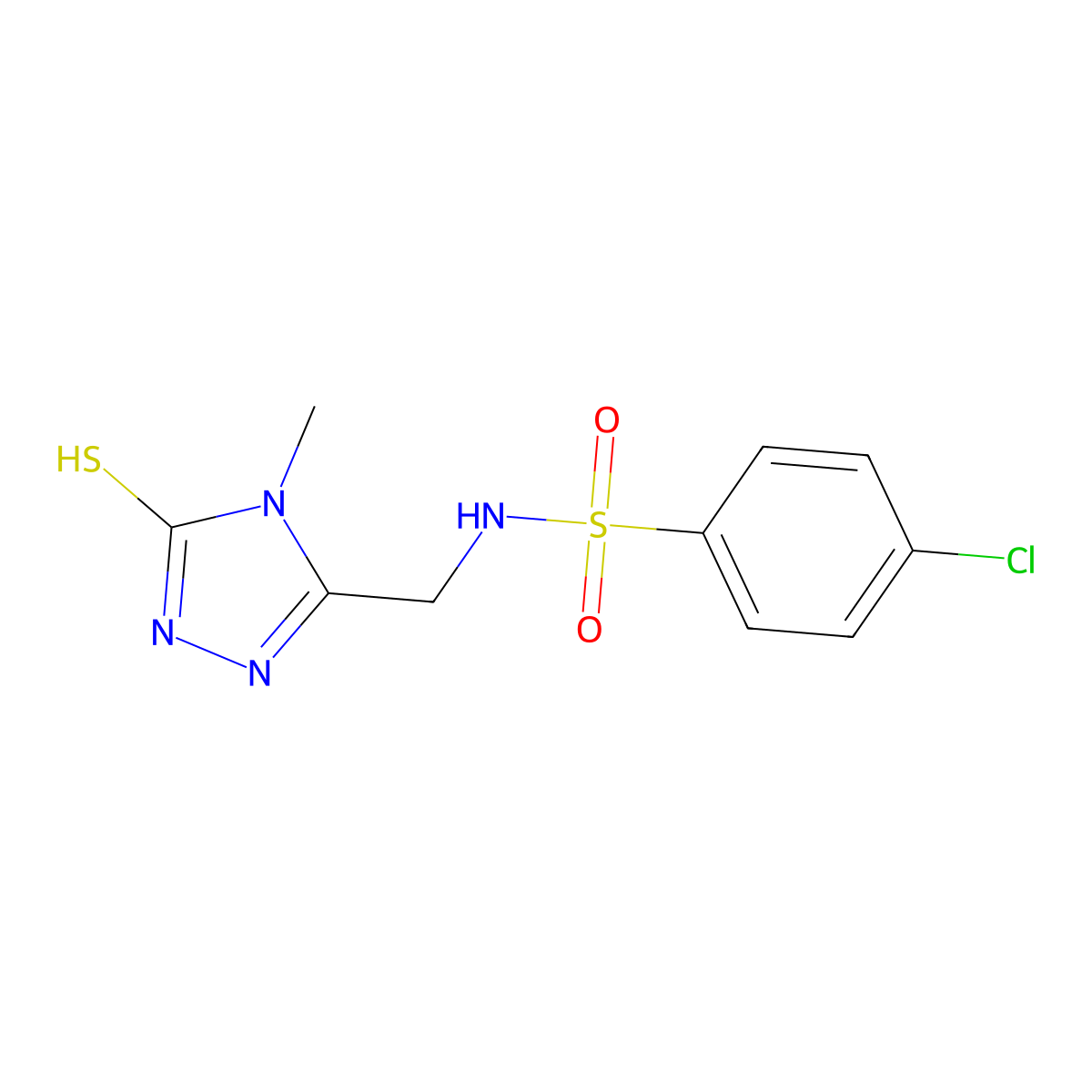 4-chloro-N-[(4-methyl-5-sulfanyl-4H-1,2,4-triazol-3-yl)methyl]benzenesulfonamide molecular structure, CAS 338409-61-3