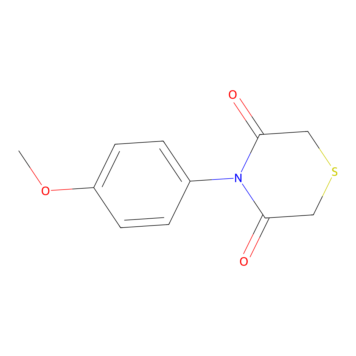 4-(4-Methoxyphenyl)thiomorpholine-3,5-dione molecular structure, CAS 338409-70-4