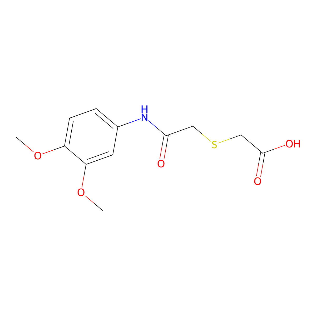 2-{[2-(3,4-Dimethoxyanilino)-2-oxoethyl]-sulfanyl}acetic acid molecular structure, CAS 338409-77-1
