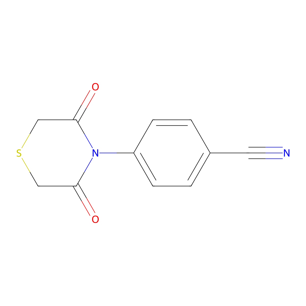 4-(3,5-Dioxothiomorpholin-4-yl)benzonitrile molecular structure, CAS 338409-78-2