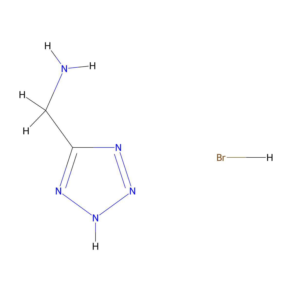 (1H-tetrazol-5-ylmethyl)amine hydrobromide molecular structure, CAS 33841-56-4
