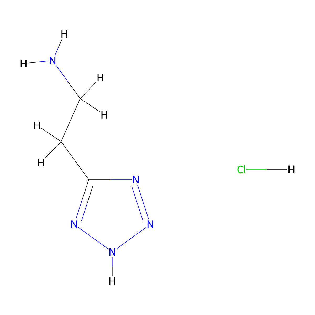 2-(1H-1,2,3,4-tetrazol-5-yl)ethan-1-amine hydrochloride molecular structure, CAS 33841-57-5