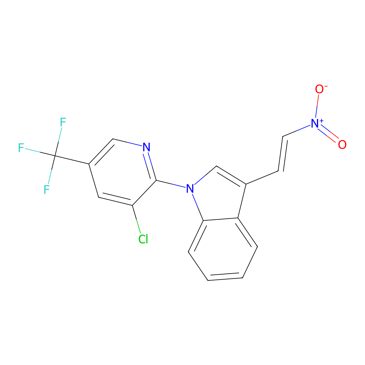 1-[3-chloro-5-(trifluoromethyl)-2-pyridinyl]-3-(2-nitrovinyl)-1H-indole molecular structure, CAS 338410-06-3