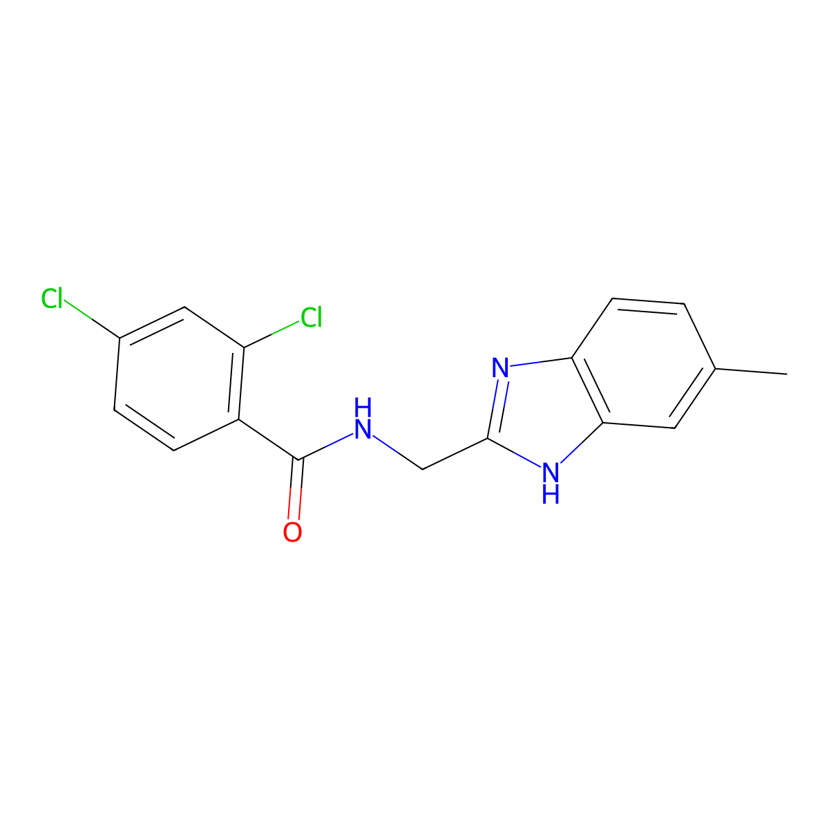 2,4-dichloro-N-[(6-methyl-1H-benzimidazol-2-yl)methyl]benzamide molecular structure, CAS 338410-52-9