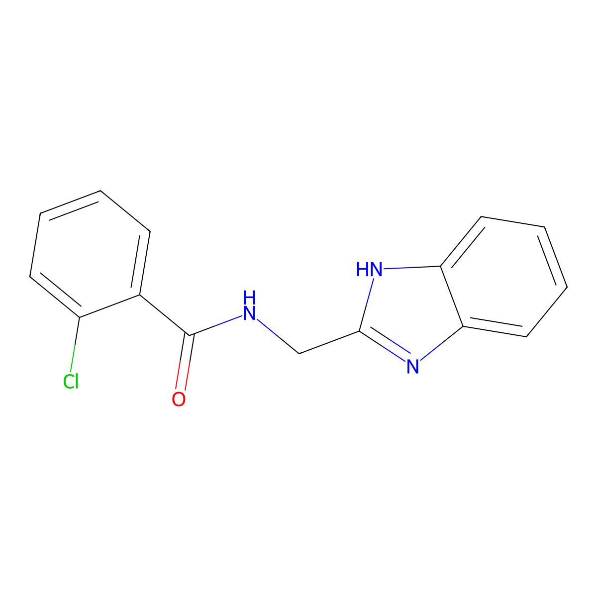 N-(1H-benzimidazol-2-ylmethyl)-2-chlorobenzamide molecular structure, CAS 338410-53-0