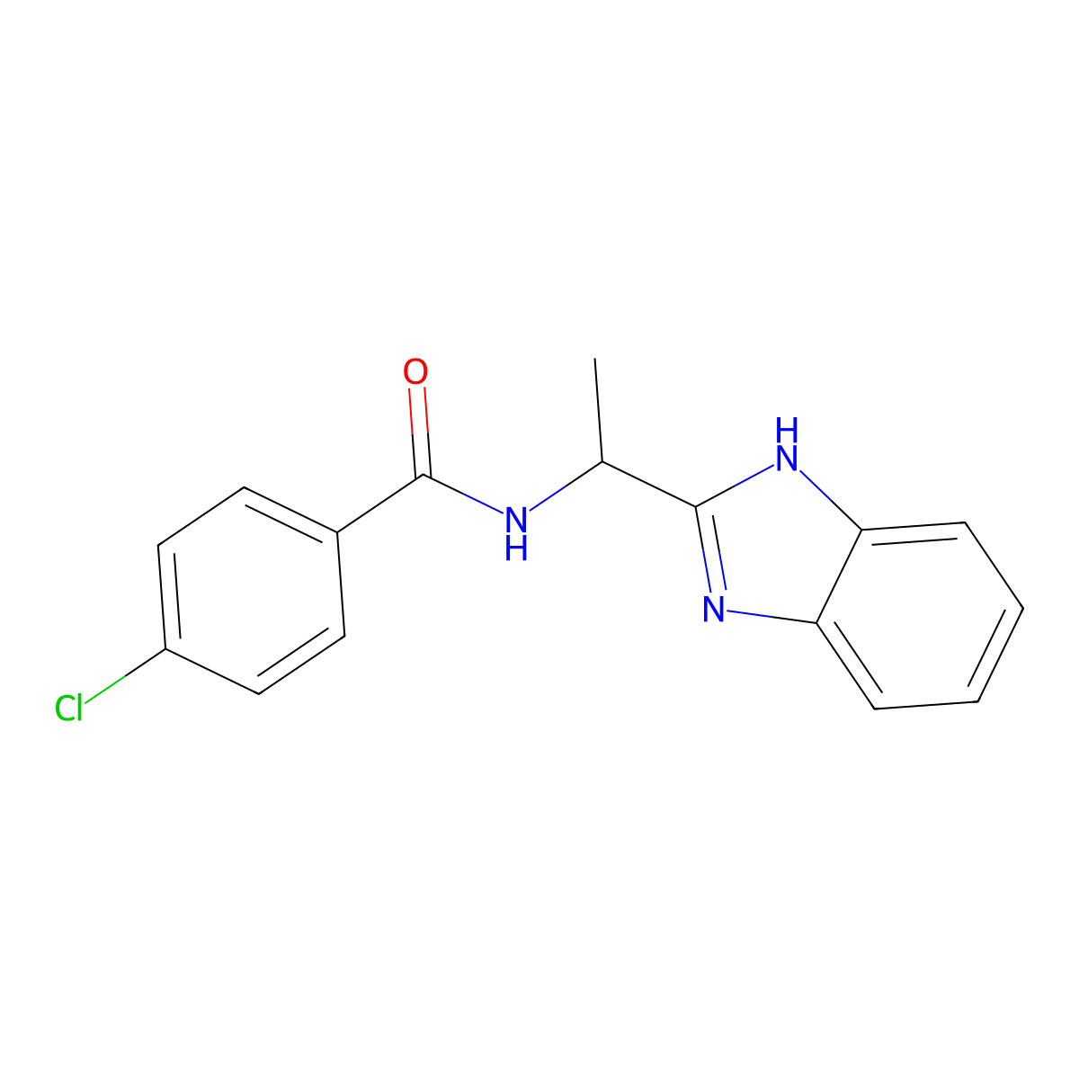 N-[1-(1H-benzimidazol-2-yl)ethyl]-4-chlorobenzamide molecular structure, CAS 338410-54-1