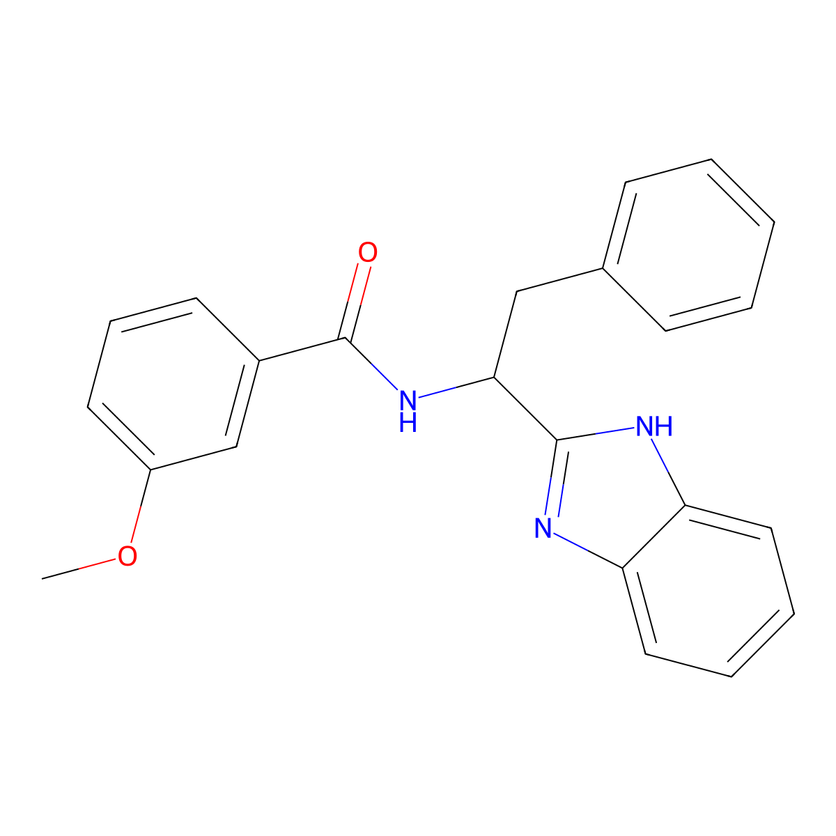 N-(1-(1H-1,3-benzimidazol-2-yl)-2-phenylethyl)-3-methoxybenzenecarboxamide molecular structure, CAS 338410-55-2