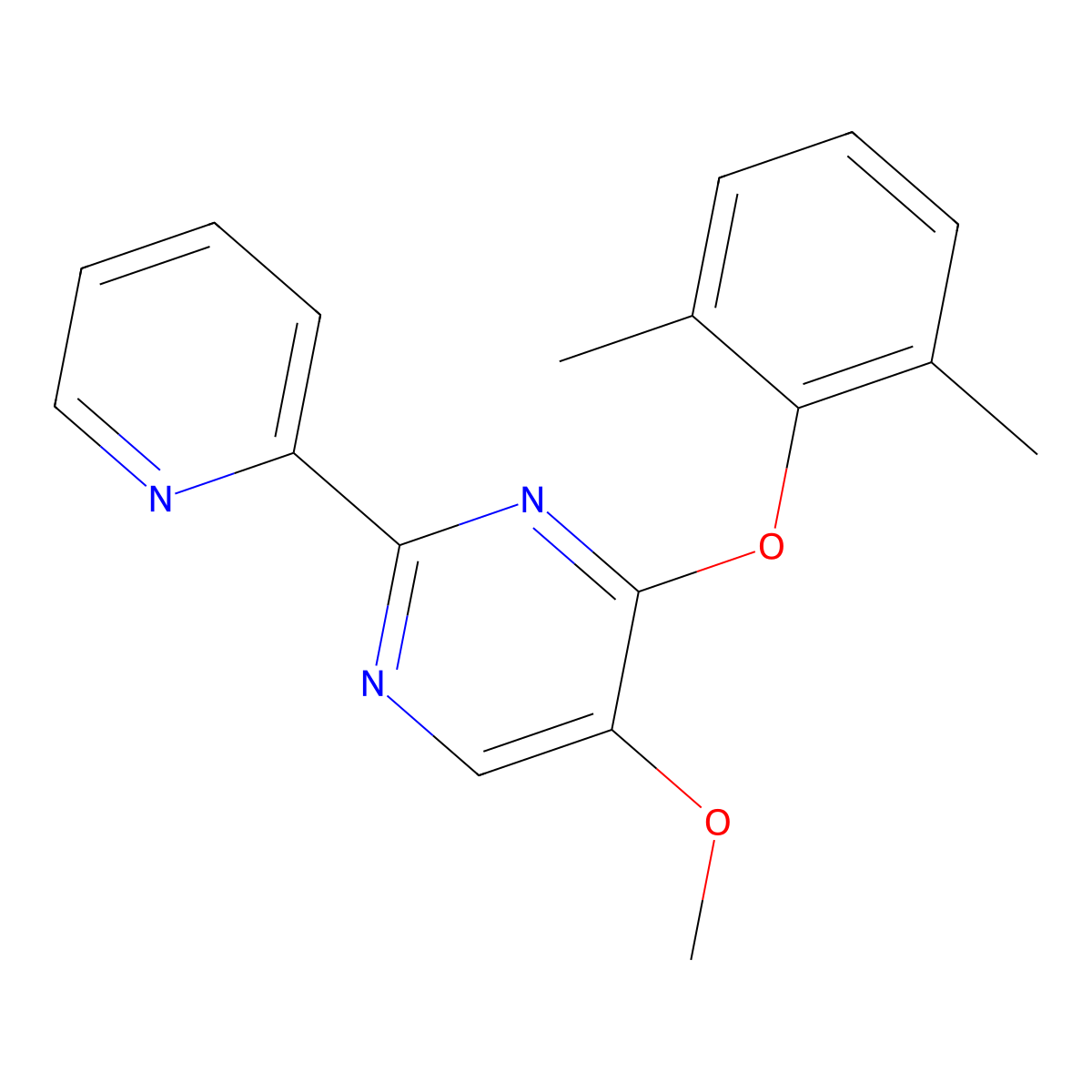 4-(2,6-Dimethylphenoxy)-5-methoxy-2-(2-pyridinyl)pyrimidine molecular structure, CAS 338410-66-5