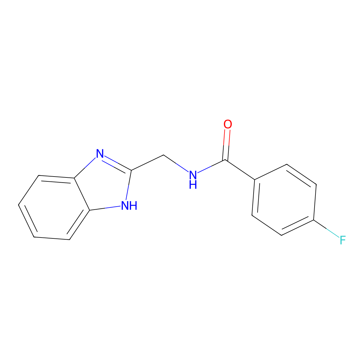 N-(1H-benzimidazol-2-ylmethyl)-4-fluorobenzamide molecular structure, CAS 338410-70-1
