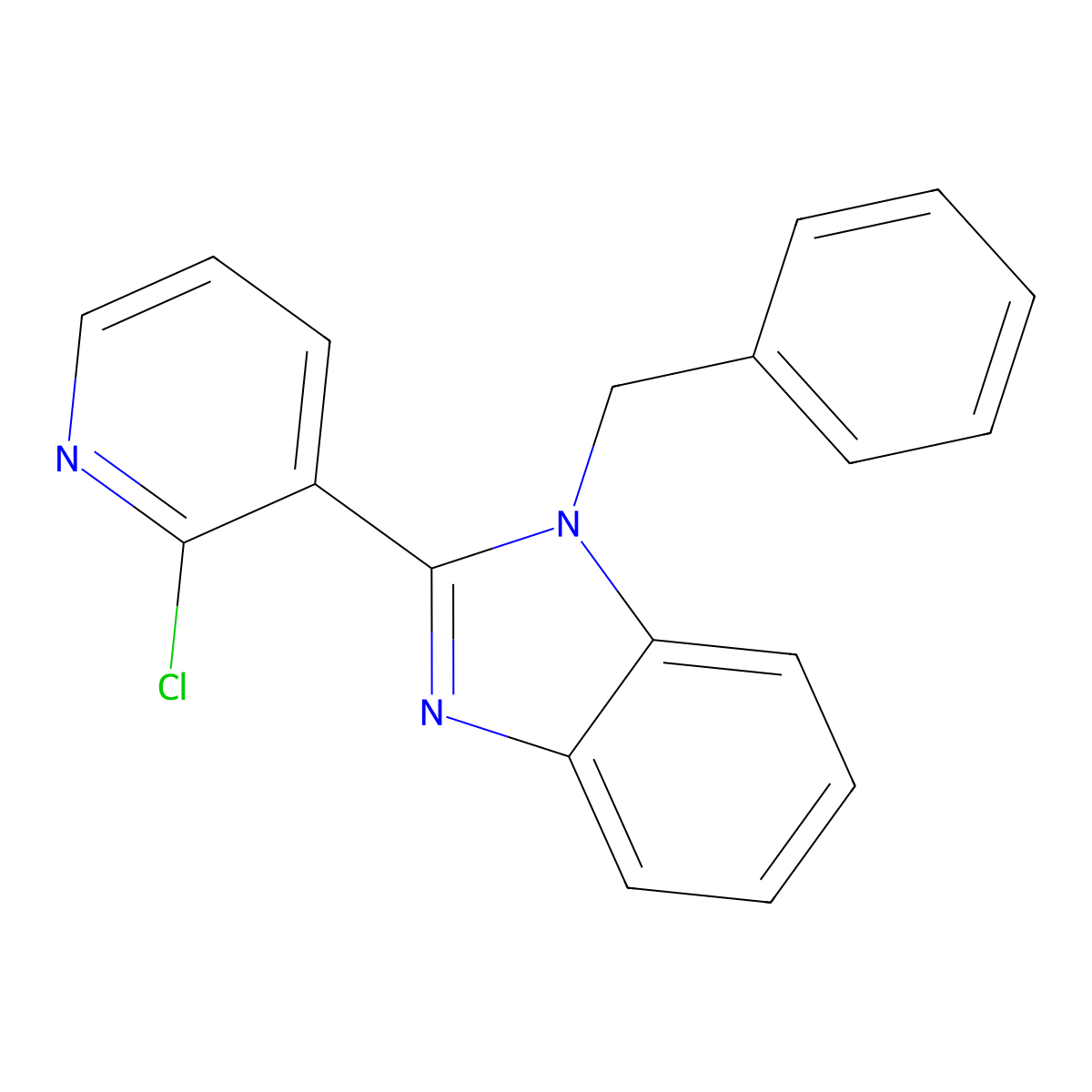 1-benzyl-2-(2-chloro-3-pyridinyl)-1H-1,3-benzimidazole molecular structure, CAS 338411-19-1