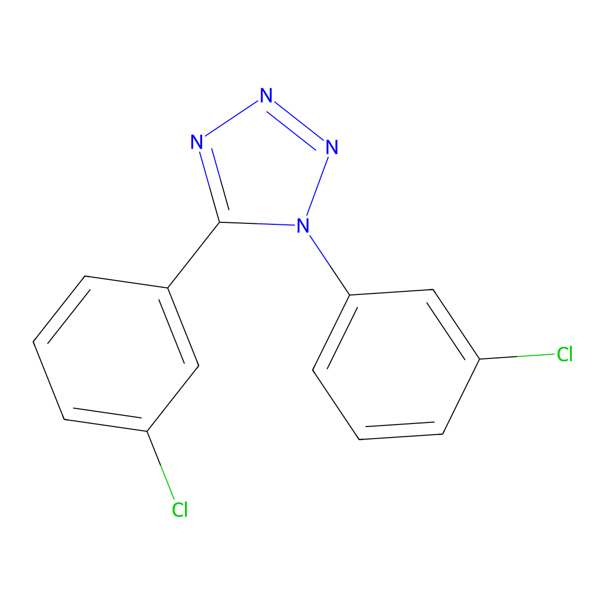 1,5-bis(3-chlorophenyl)-1H-1,2,3,4-tetraazole molecular structure, CAS 338411-24-8