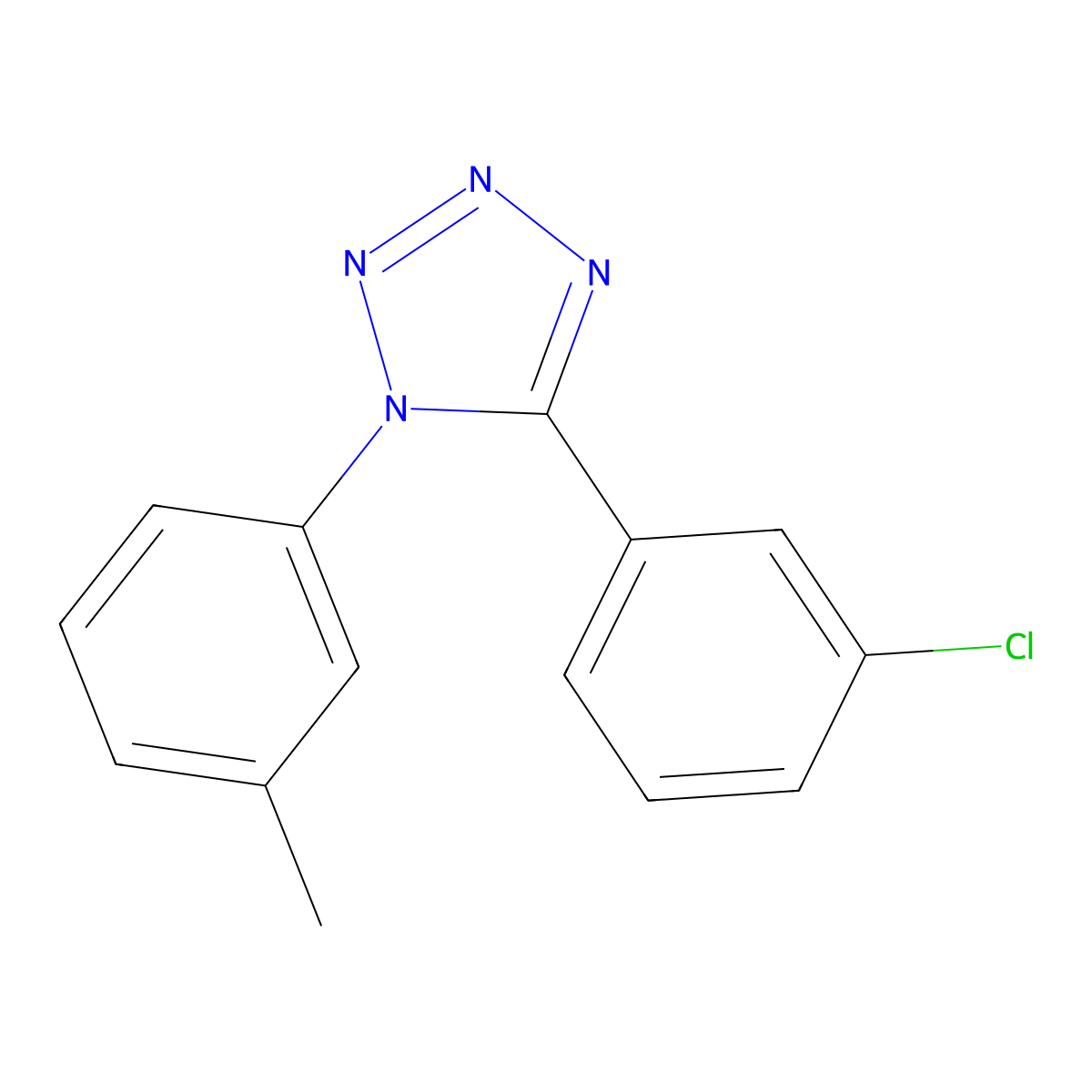 5-(3-chlorophenyl)-1-(3-methylphenyl)-1H-1,2,3,4-tetraazole molecular structure, CAS 338411-37-3
