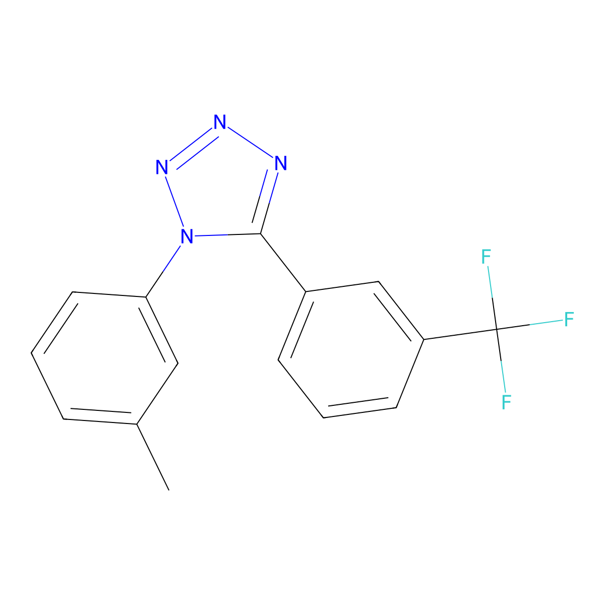 1-(3-methylphenyl)-5-[3-(trifluoromethyl)phenyl]-1H-1,2,3,4-tetraazole molecular structure, CAS 338411-38-4
