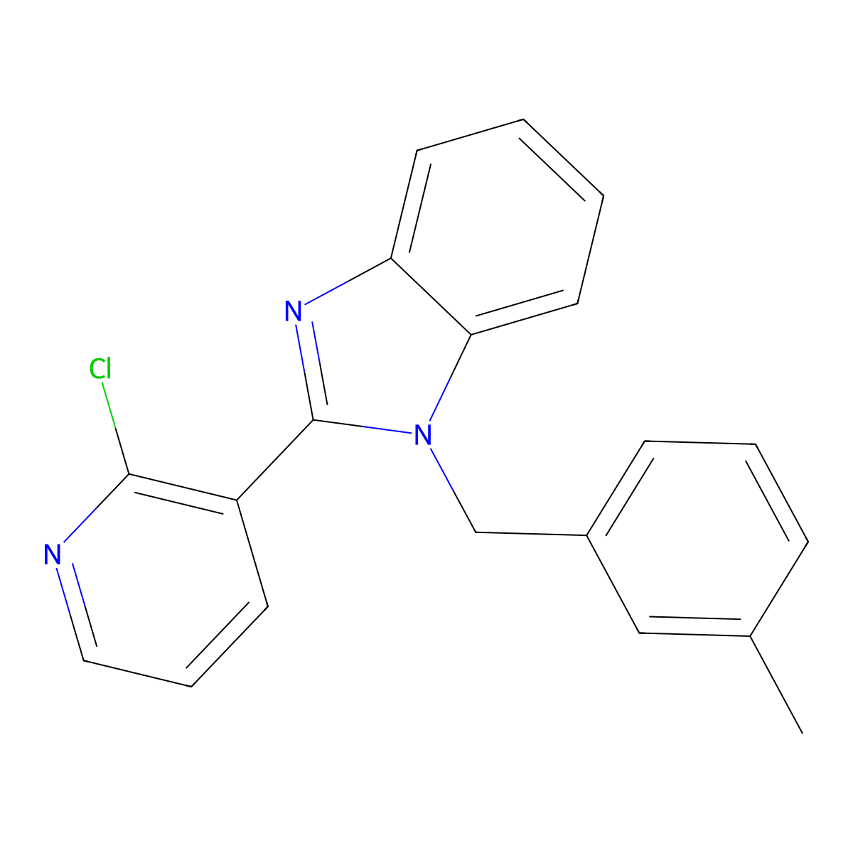 2-(2-chloro-3-pyridinyl)-1-(3-methylbenzyl)-1H-1,3-benzimidazole molecular structure, CAS 338411-39-5