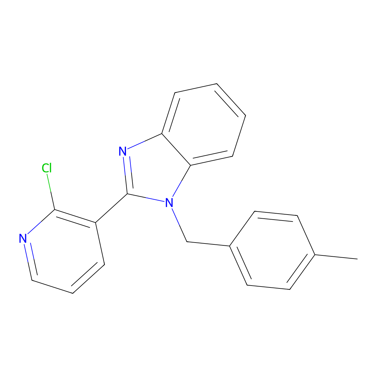 2-(2-chloro-3-pyridinyl)-1-(4-methylbenzyl)-1H-1,3-benzimidazole molecular structure, CAS 338411-40-8
