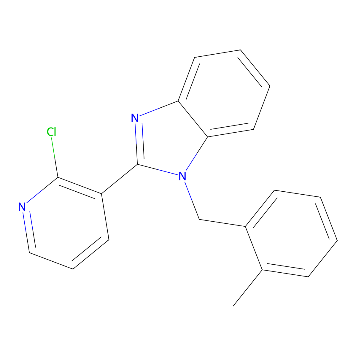2-(2-chloro-3-pyridinyl)-1-(2-methylbenzyl)-1H-1,3-benzimidazole molecular structure, CAS 338411-54-4