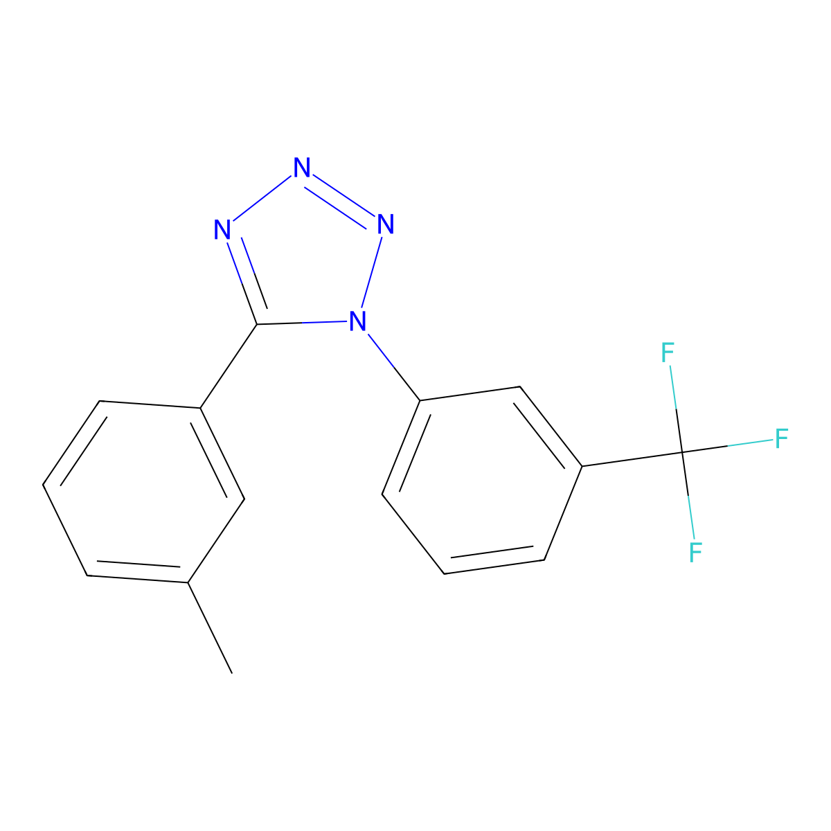 5-(3-methylphenyl)-1-[3-(trifluoromethyl)phenyl]-1H-1,2,3,4-tetraazole molecular structure, CAS 338411-61-3