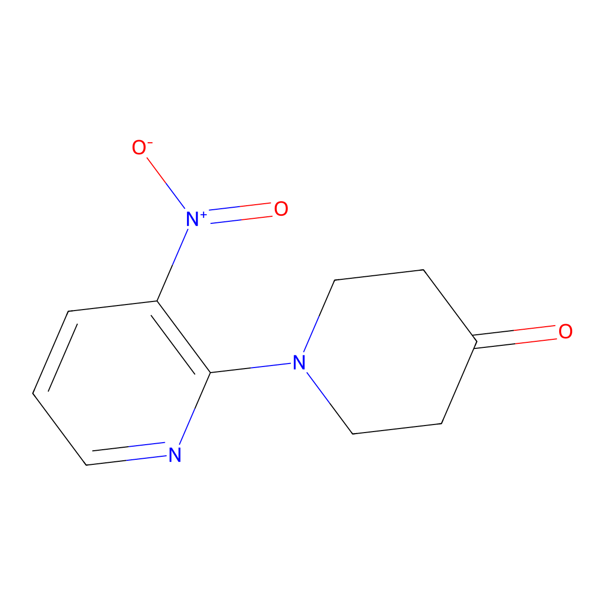 1-(3-Nitropyridin-2-yl)piperidin-4-one molecular structure, CAS 338411-72-6