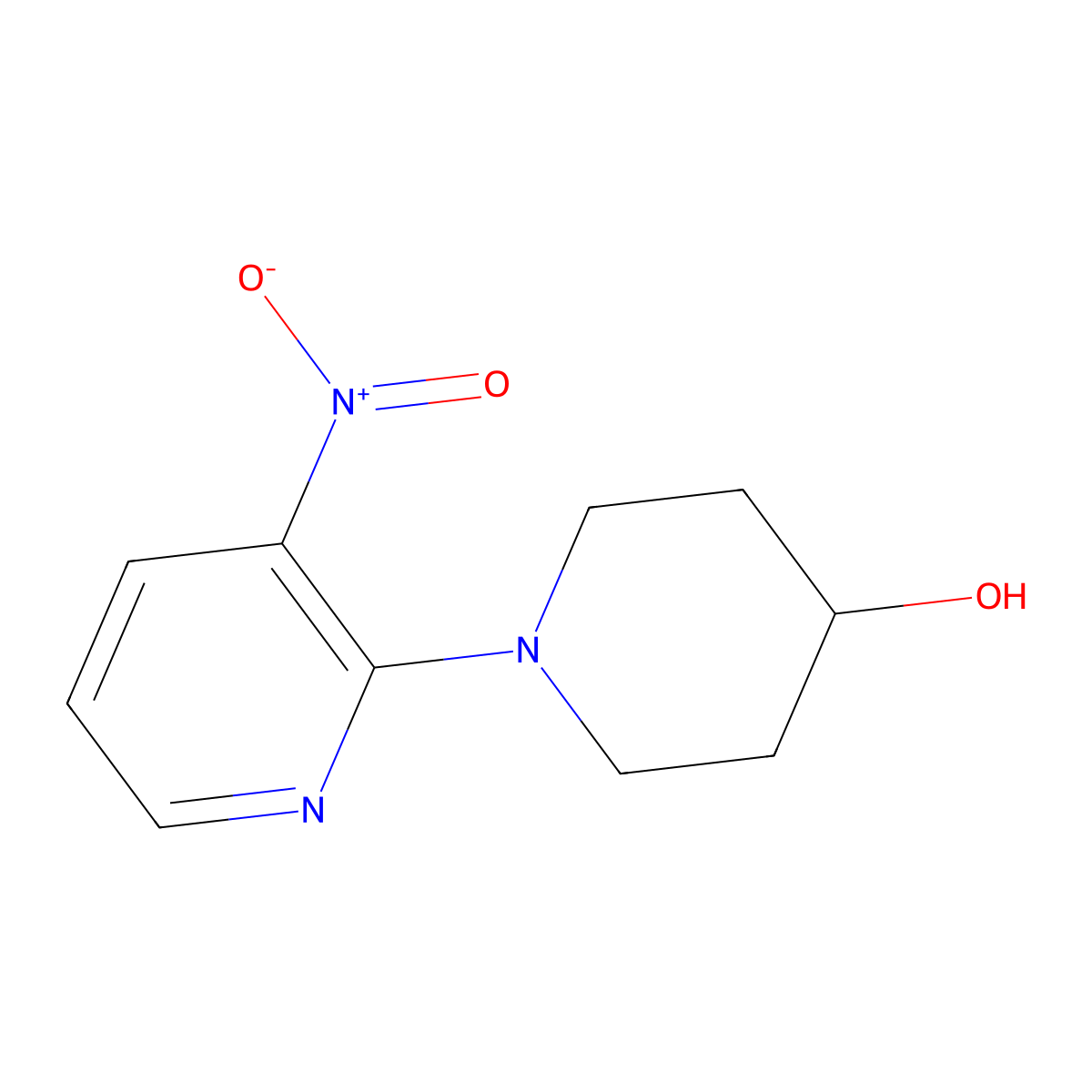 1-(3-Nitropyridin-2-yl)piperidin-4-ol molecular structure, CAS 338411-78-2