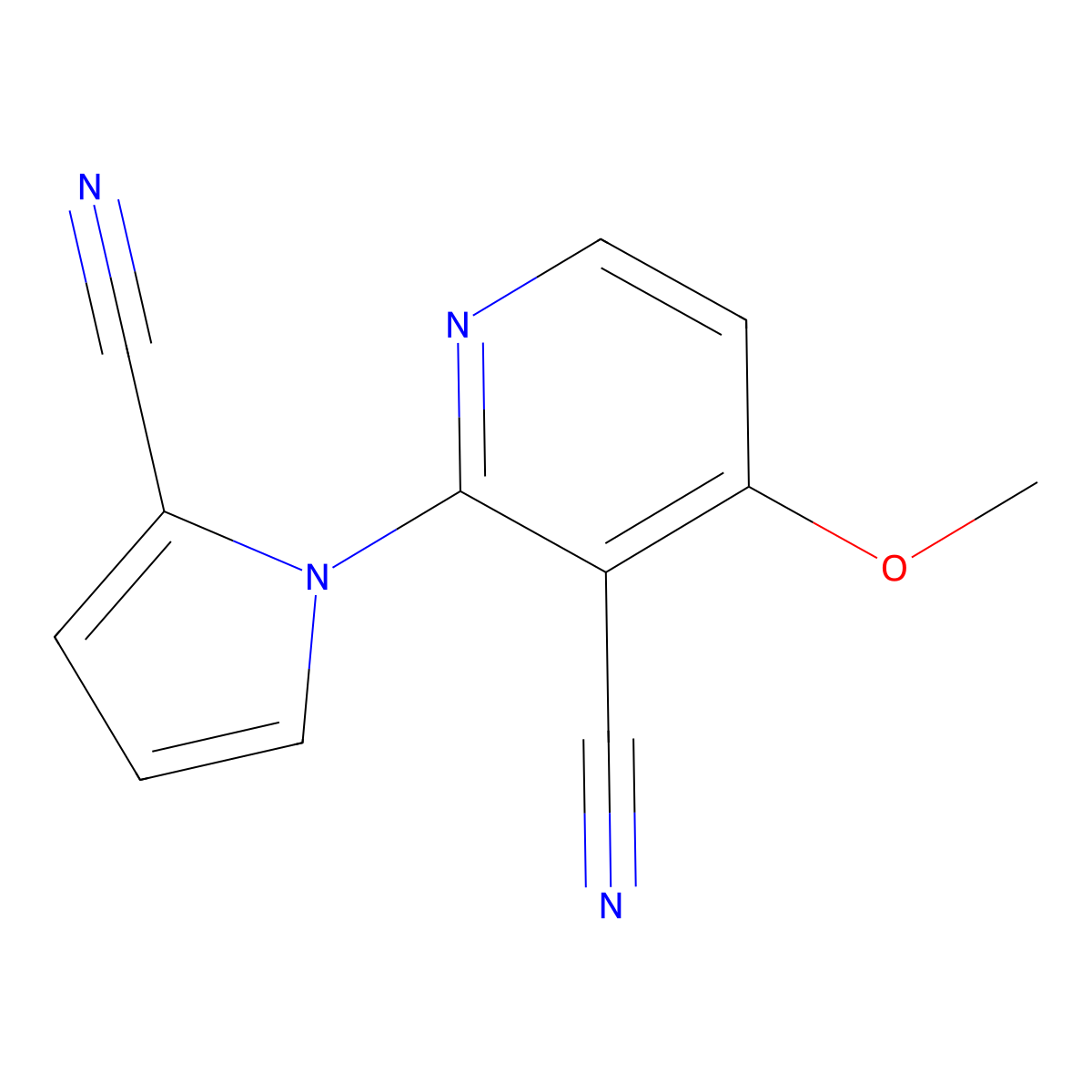 2-(2-cyano-1H-pyrrol-1-yl)-4-methoxynicotinonitrile molecular structure, CAS 338411-83-9