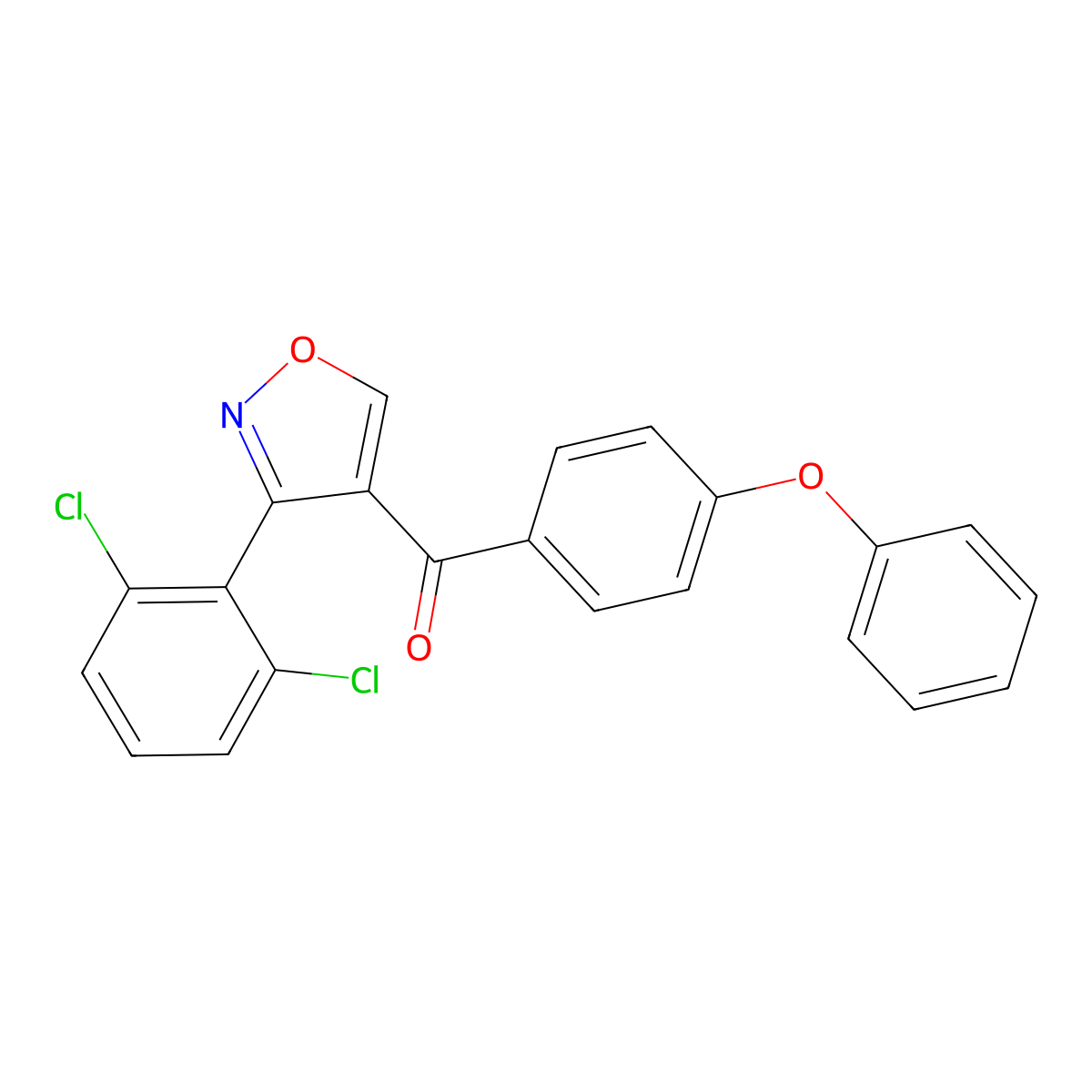 [3-(2,6-Dichlorophenyl)-4-isoxazolyl](4-phenoxyphenyl)methanone molecular structure, CAS 338411-90-8