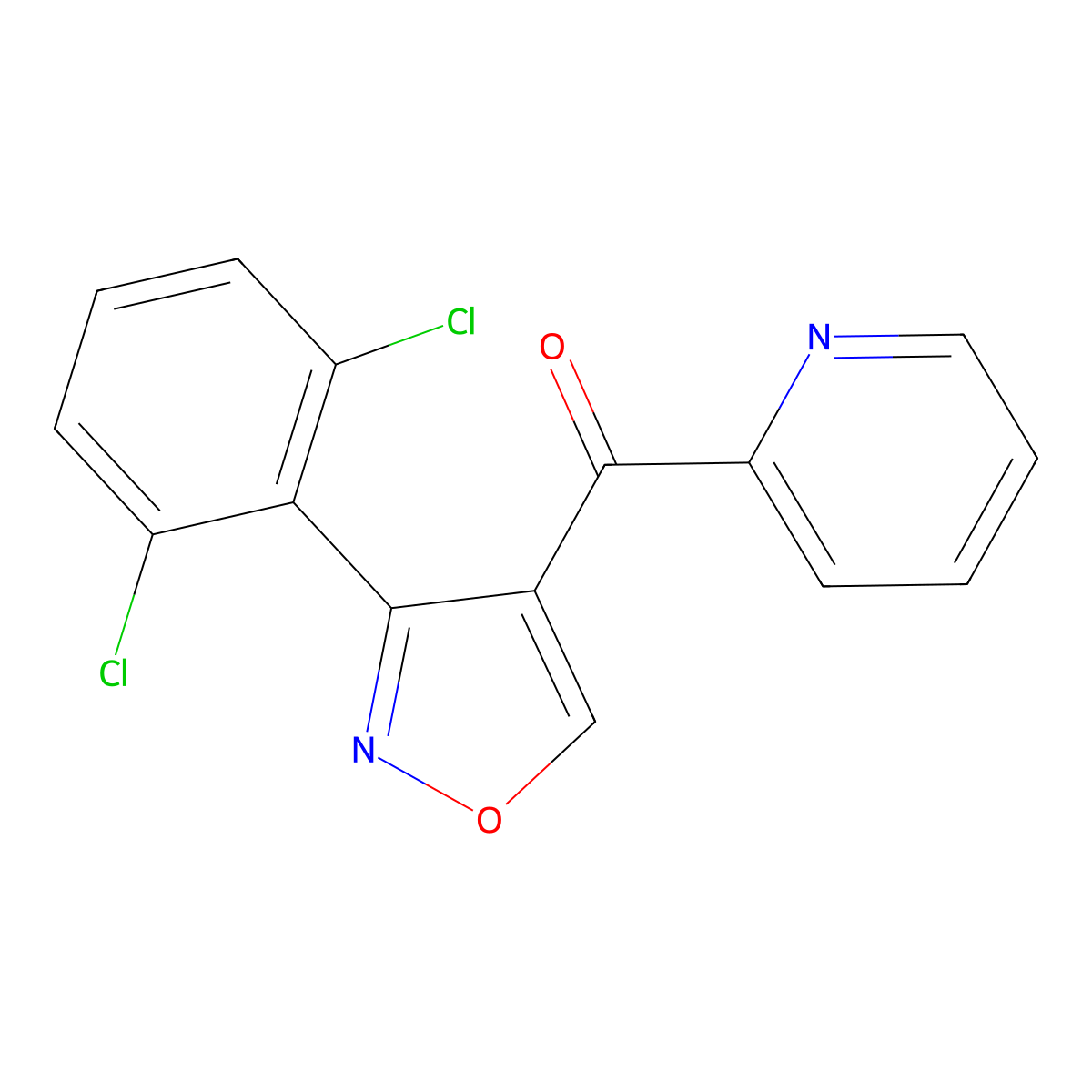 [3-(2,6-Dichlorophenyl)-4-isoxazolyl](2-pyridinyl)methanone molecular structure, CAS 338411-92-0