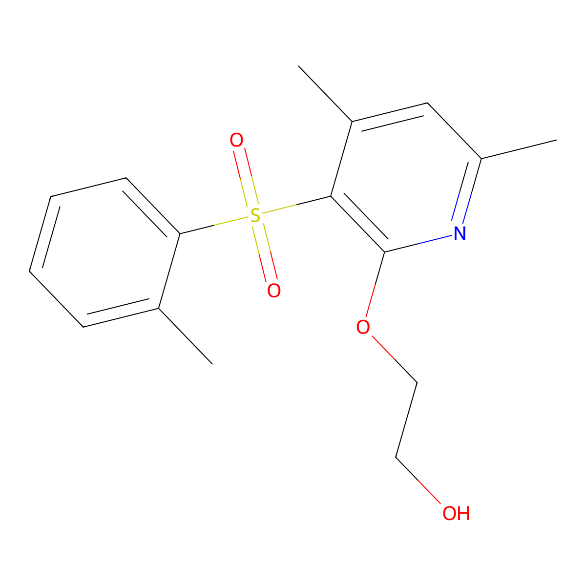 2-({4,6-Dimethyl-3-[(2-methylphenyl)sulfonyl]-2-pyridinyl}oxy)-1-ethanol molecular structure, CAS 338411-98-6