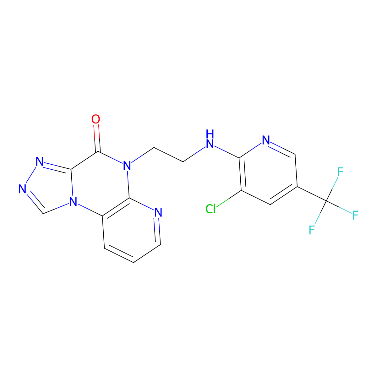 5-(2-{[3-chloro-5-(trifluoromethyl)-2-pyridinyl]amino}ethyl)pyrido[2,3-e][1,2,4]triazolo[4,3-a]pyrazin-4(5H)-one molecular structure, CAS 338412-01-4