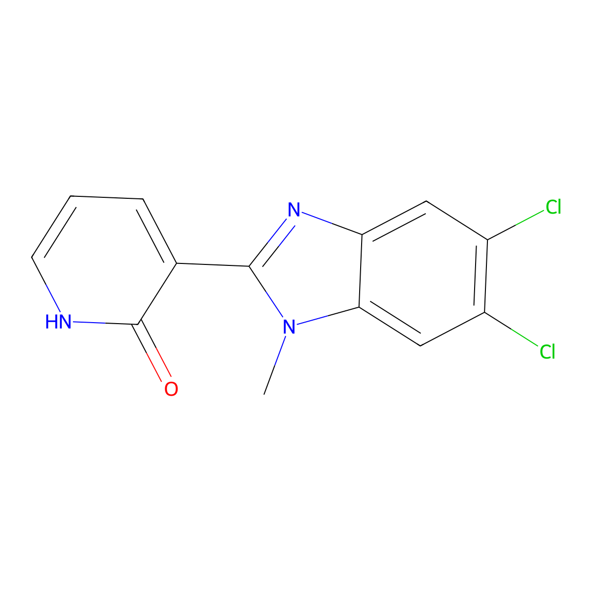 3-(5,6-dichloro-1-methyl-1H-1,3-benzimidazol-2-yl)-2(1H)-pyridinone molecular structure, CAS 338412-04-7