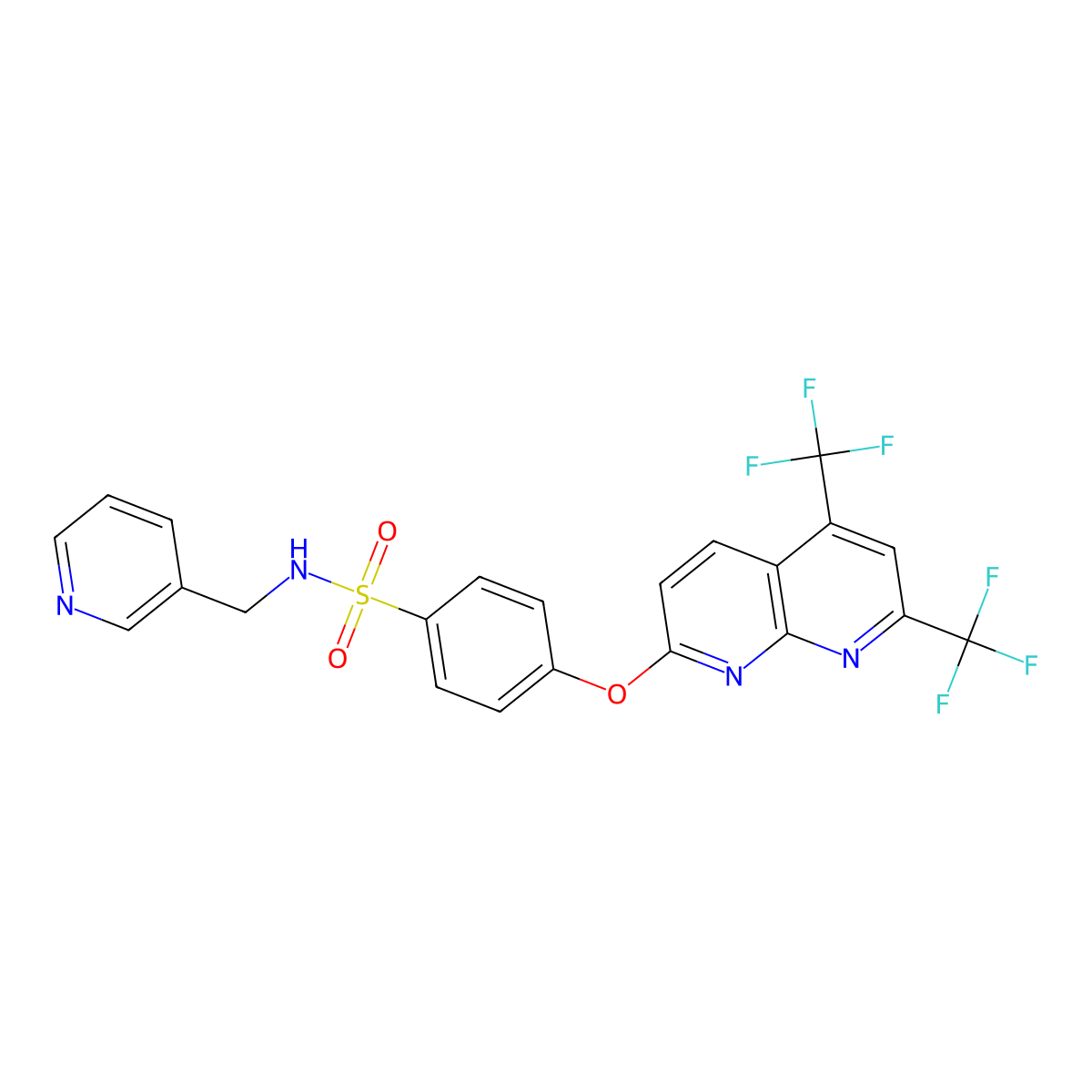 4-{[5,7-bis(trifluoromethyl)[1,8]naphthyridin-2-yl]oxy}-N-(3-pyridinylmethyl)benzenesulfonamide molecular structure, CAS 338412-13-8
