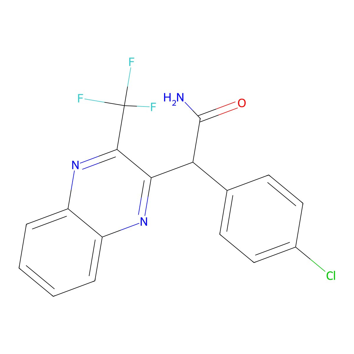 2-(4-Chlorophenyl)-2-[3-(trifluoromethyl)quinoxalin-2-yl]acetamide molecular structure, CAS 338412-17-2
