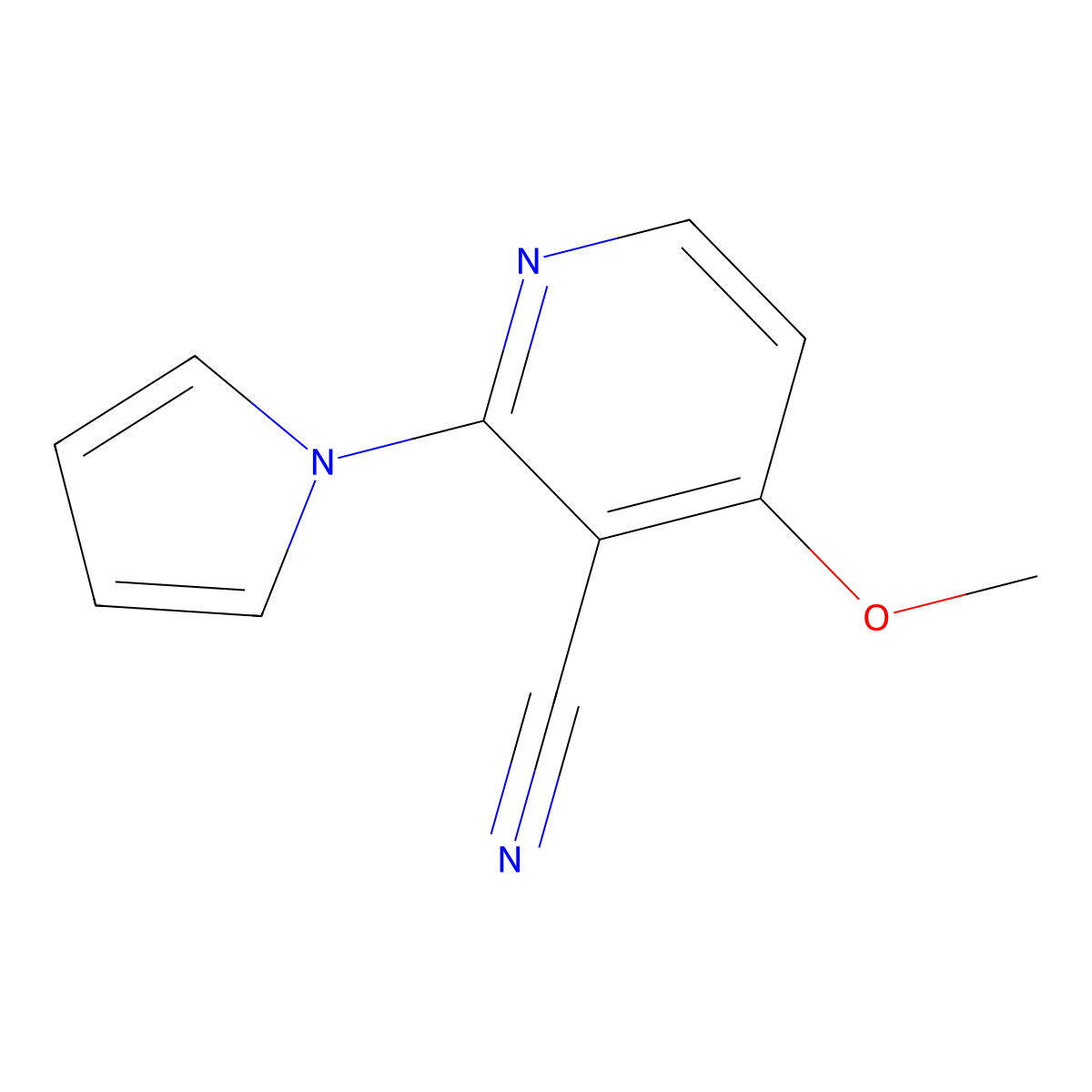 4-methoxy-2-(1H-pyrrol-1-yl)nicotinonitrile molecular structure, CAS 338412-19-4