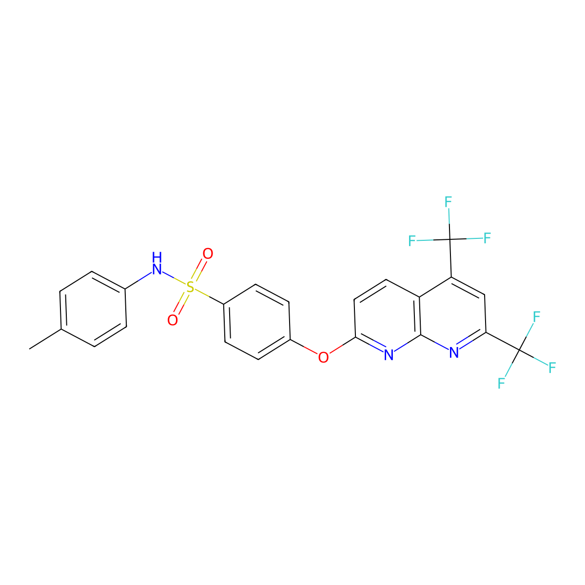 4-[[5,7-bis(trifluoromethyl)-1,8-naphthyridin-2-yl]oxy]-N-(4-methylphenyl)benzenesulfonamide molecular structure, CAS 338412-31-0