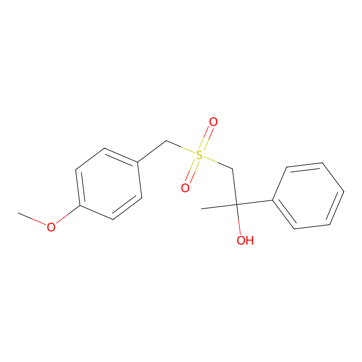 1-[(4-Methoxybenzyl)sulfonyl]-2-phenyl-2-propanol molecular structure, CAS 338412-32-1