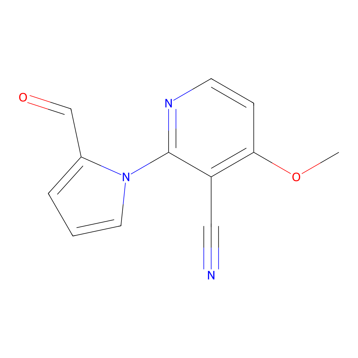 2-(2-formyl-1H-pyrrol-1-yl)-4-methoxynicotinonitrile molecular structure, CAS 338412-33-2