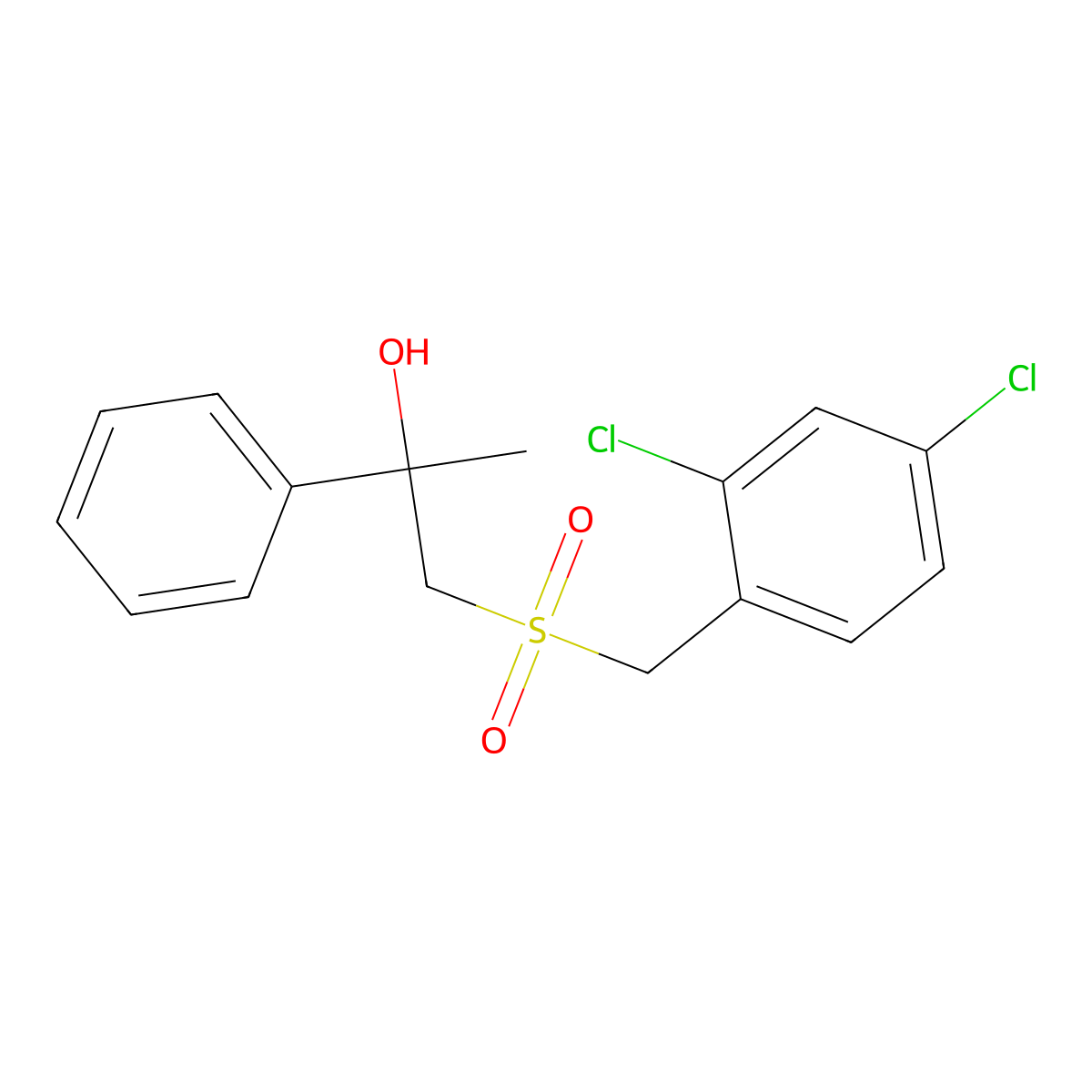 1-[(2,4-Dichlorobenzyl)sulfonyl]-2-phenyl-2-propanol molecular structure, CAS 338412-39-8