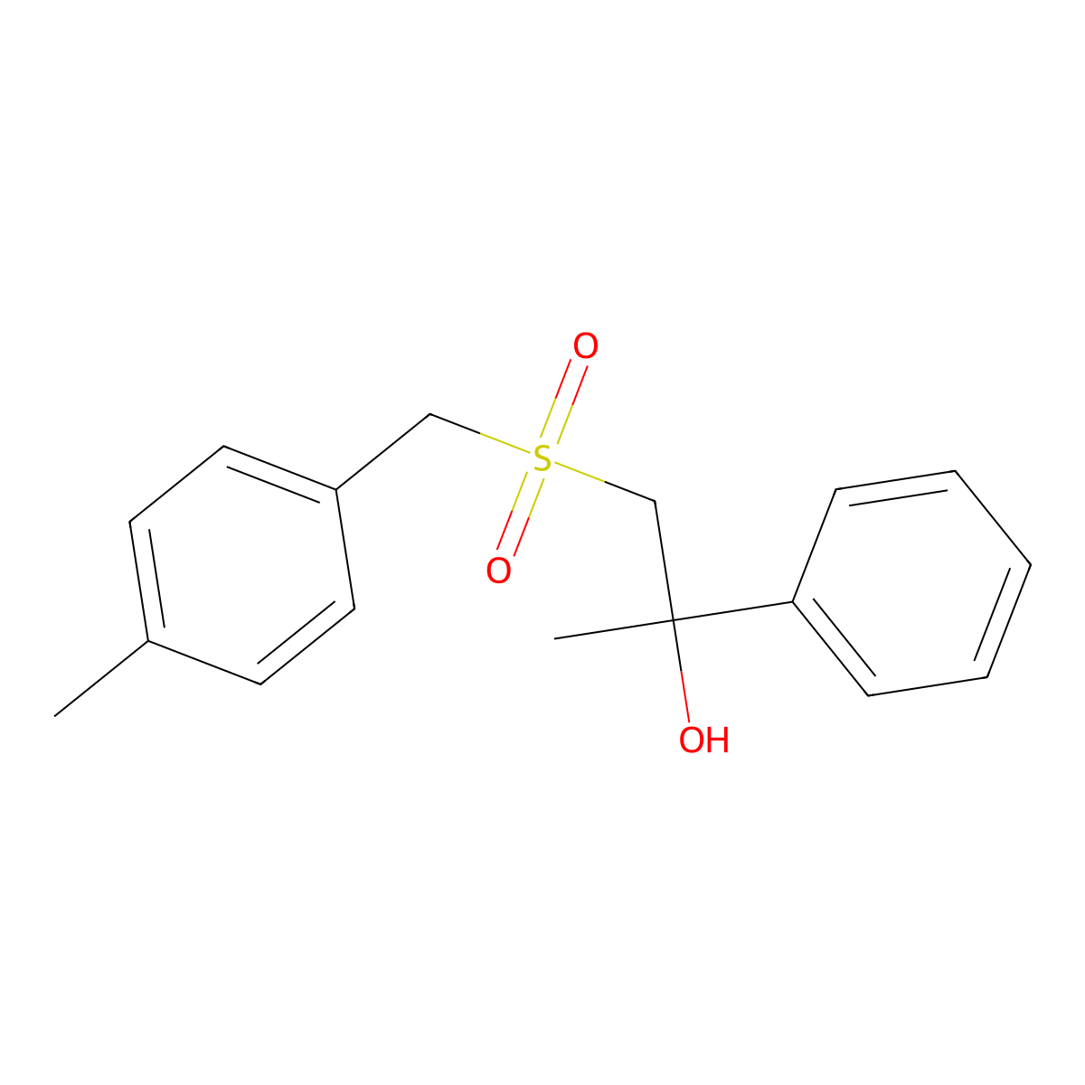 1-[(4-Methylbenzyl)sulfonyl]-2-phenyl-2-propanol molecular structure, CAS 338412-40-1