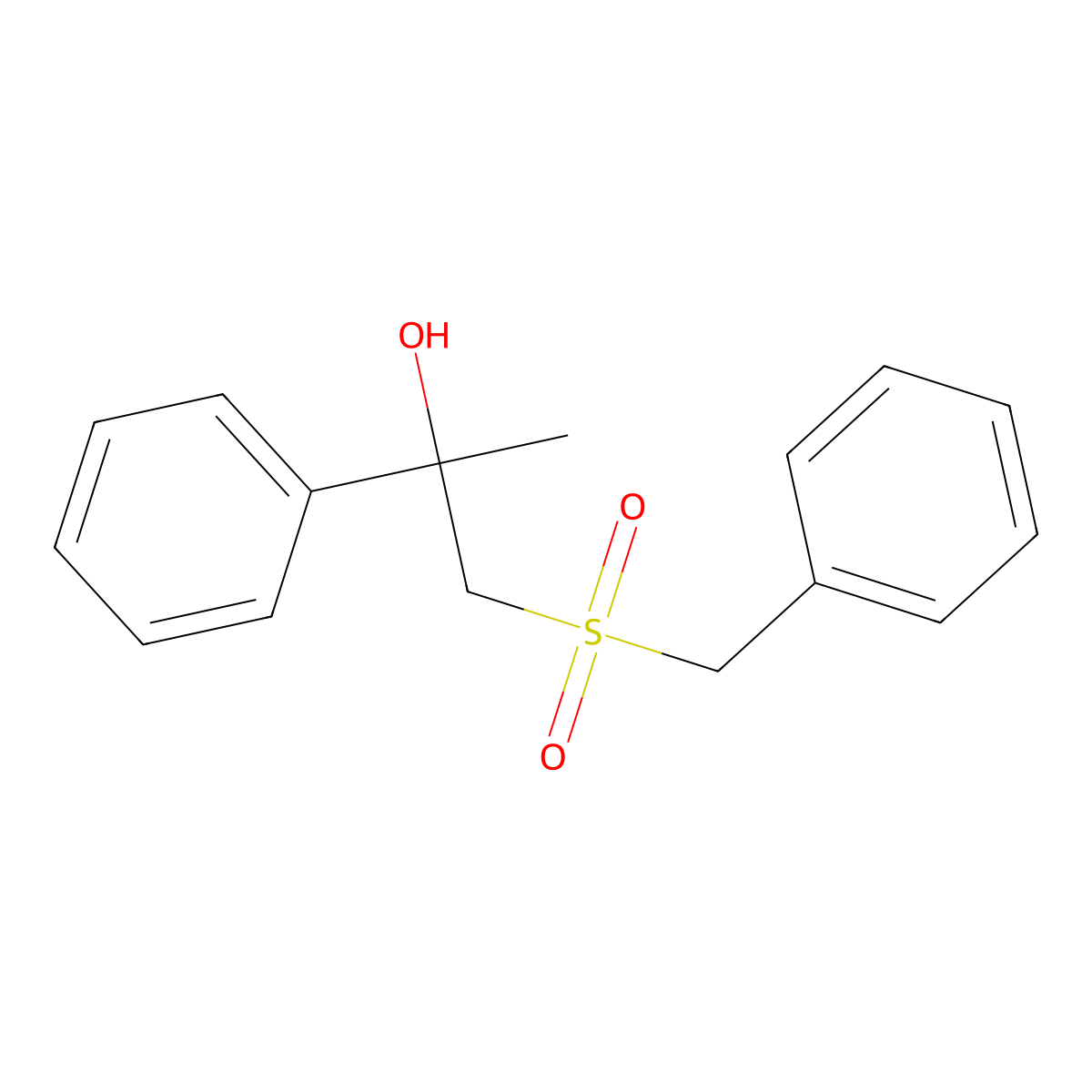 1-(Benzylsulfonyl)-2-phenyl-2-propanol molecular structure, CAS 338412-44-5